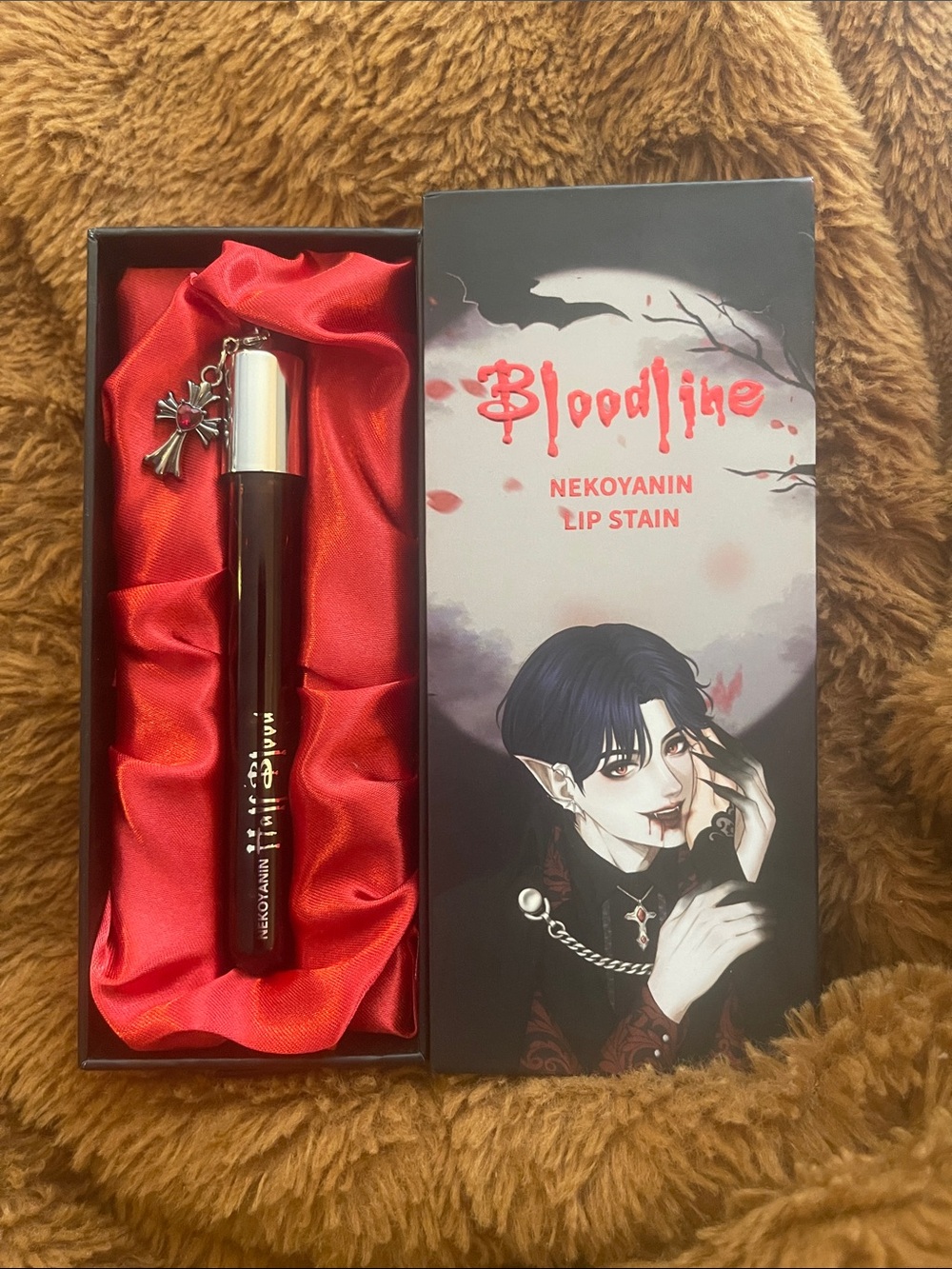 Bloodline Nekoyanin Lip Stain - Deep Blood Red half blood